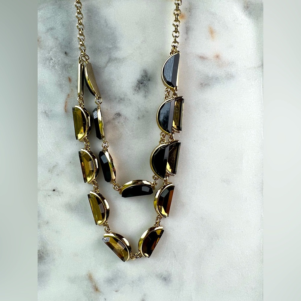New Coldwater creek crescent gem necklace
